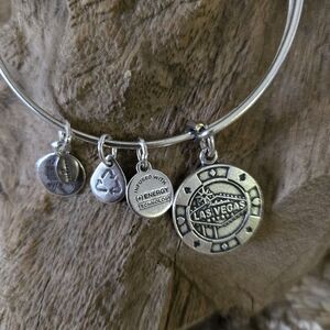 Alex and Ani Silver Charm Bracelet with Las Vegas Token